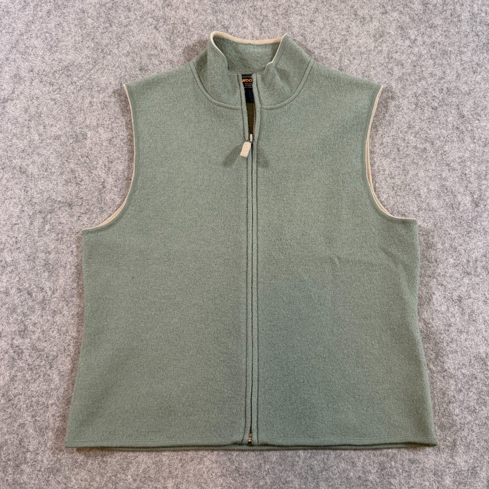 Woolrich Vintage Green Knit Full Zip-Up Lightweight Jacket Women's Size Large